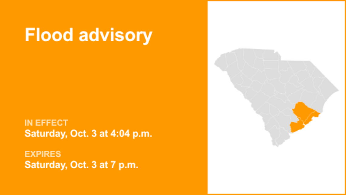 Flood advisory affecting Berkeley and Charleston counties Saturday evening 