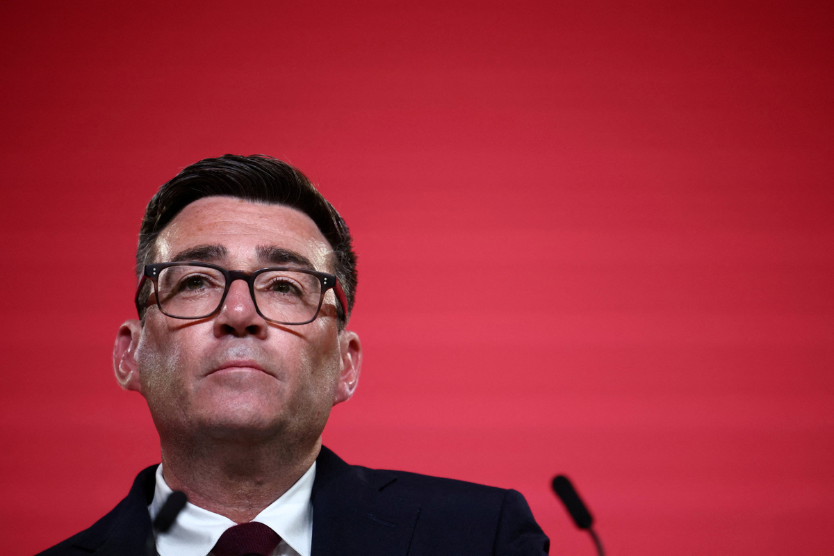 Andy Burnham reacts while speaking after being confirmed as the Labour Party's new leader and the country's next Prime Minister, during 'Labour's Special Conference' in London, Britain, July 17, 2026. HENRY NICHOLLS/Pool via REUTERS