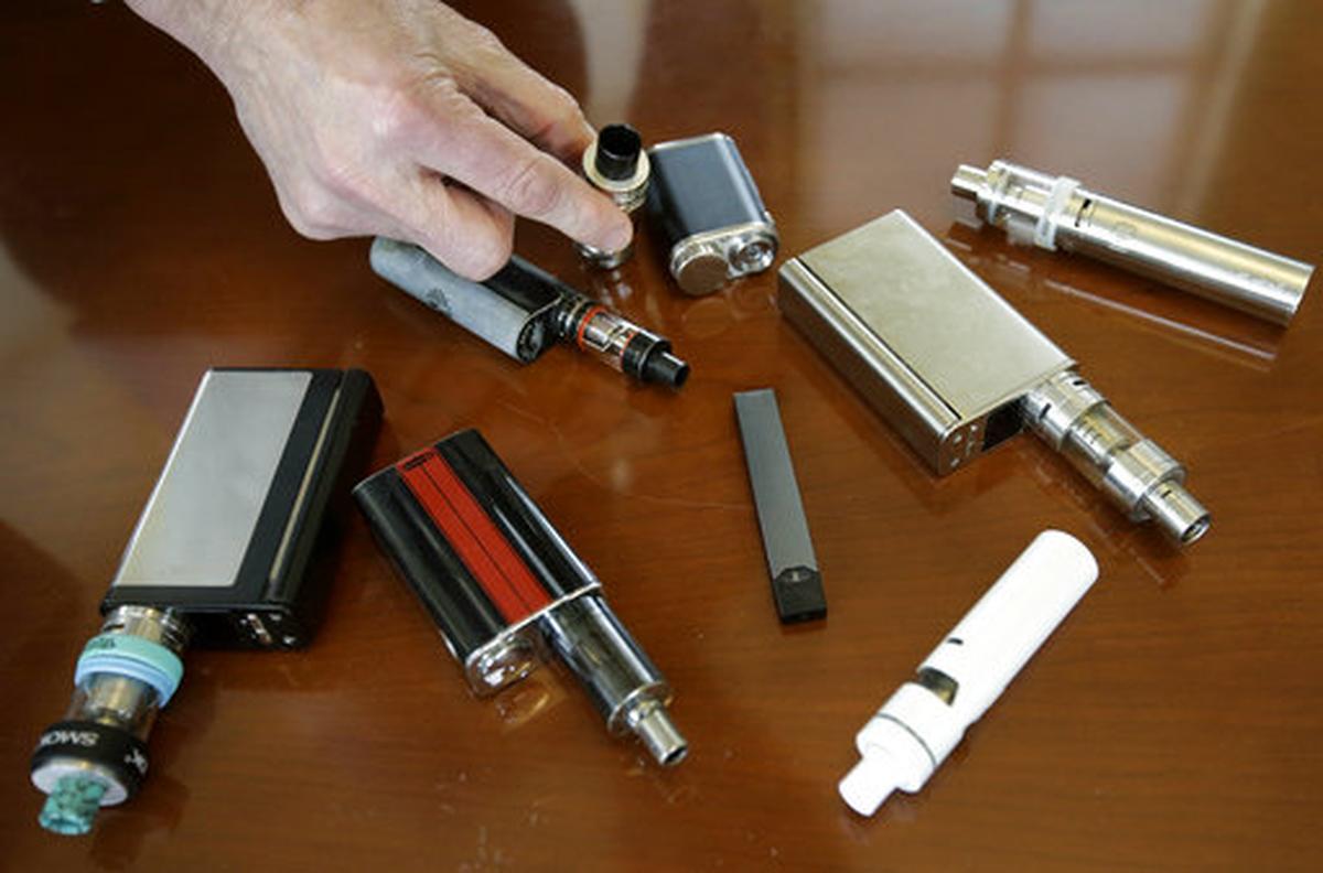Some of the vaping devices schools have confiscated in restrooms and hallways. Some look more like flash drives.