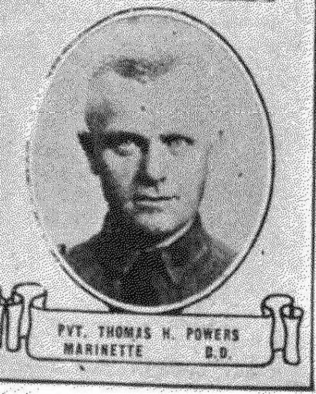 Private First Class Thomas Henry Powers was the brother of Samuel "Sam or Sammy" Richard Powers Sr., who was on the inaugural Green Bay Packers from 1919-21 and played in four NFL games. Tommy was born March 3, 1890, and died Sept. 27, 1918, while serving in the Army's Battery E 11th Field Artillery in WWI. He initially was buried in France, but his body was returned to the United States and buried in Forest Home Cemetery in Marinette, Wisconsin, in 1921.
