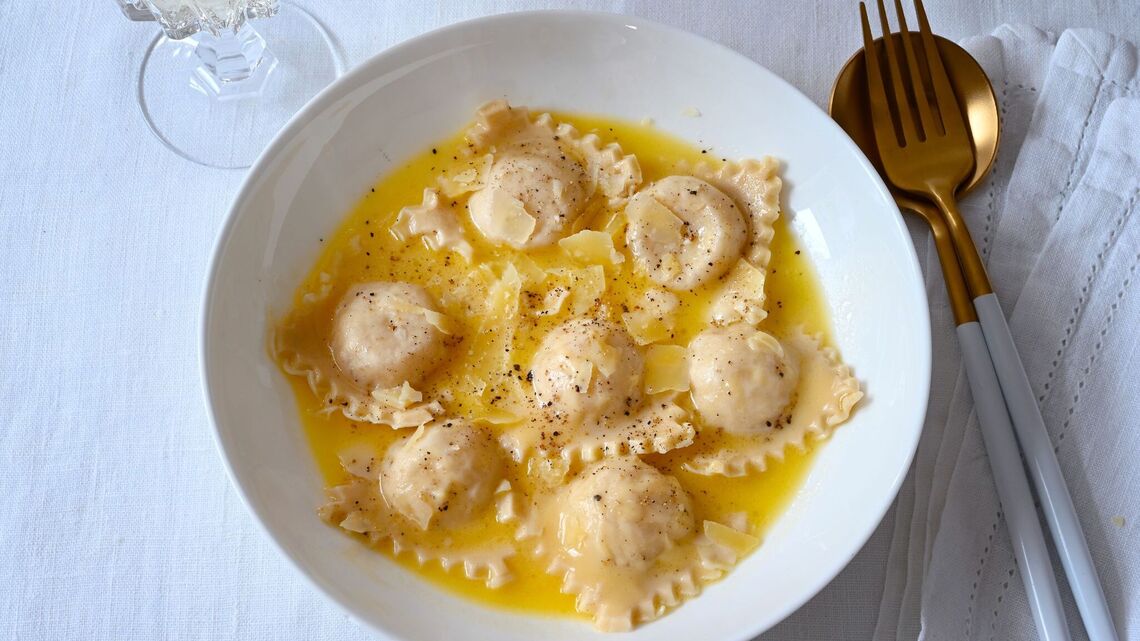 Make your own cheesy ravioli plus easy peasy French butter sauce 
