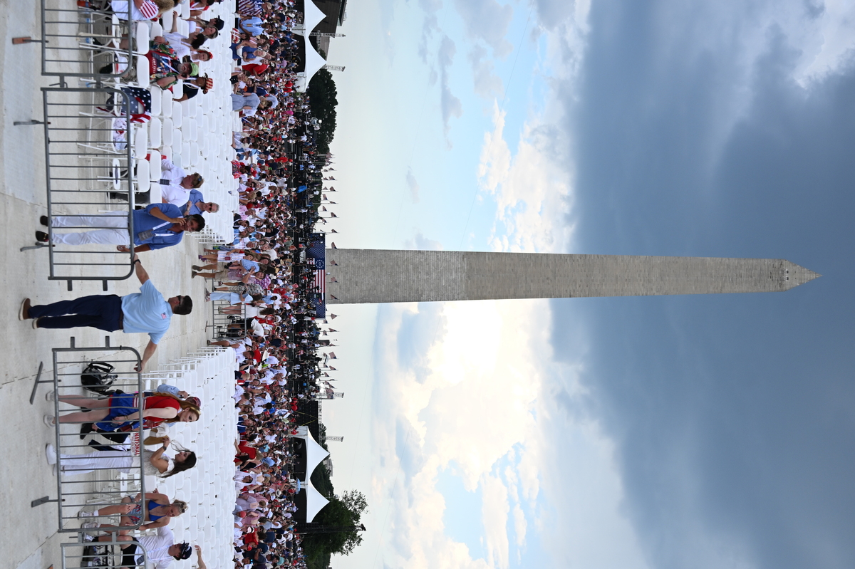 The crowd fills in at 6 p.m. for the America 250 celebration on the National Mall in Washington, July 4, 2026. America celebrates the 250th anniversary of its independence today, with people from one end of the country to the other marking the milestone with fireworks, parades and concerts. (Kenny Holston/The New York Times)