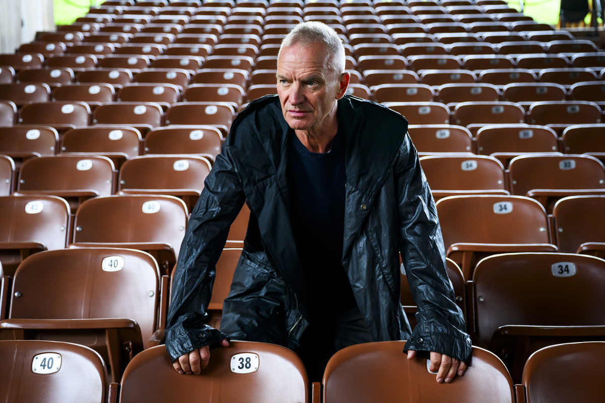 Sting stands among the seats of the Filene Center at Wolf Trap National Park for the Performing Arts in Vienna, Va., May 21, 2026. After his 2014 musical failed on Broadway, Sting is bringing a revised version of it to the Metropolitan Opera for a limited run in June 2026. (Pete Kiehart/The New York Times)