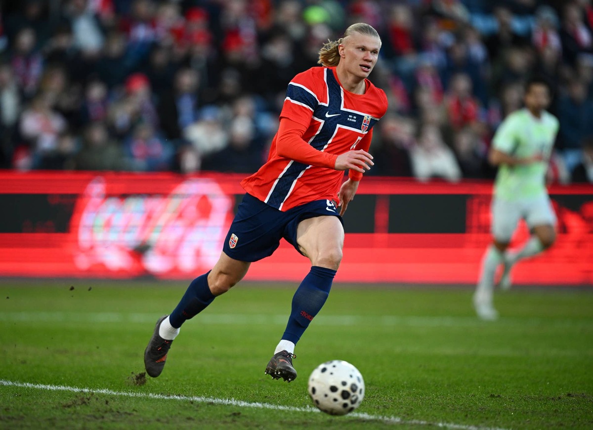  Erling Haaland in action during the international friendly match between Norway and Switzerland at Ullevaal Stadion on March 31, 2026 in Oslo, Norway. Photo by Stuart Franklin/Getty Images