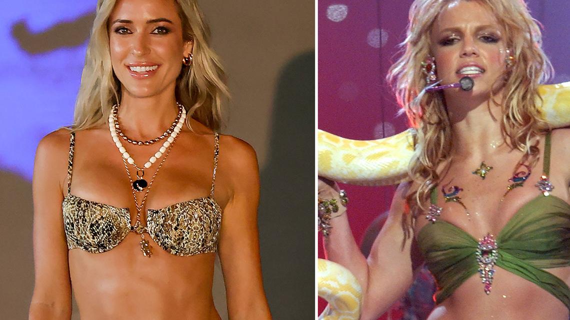 Kristin Cavallari Channels Britney Spears in a Sexy Snakeskin Bikini 
