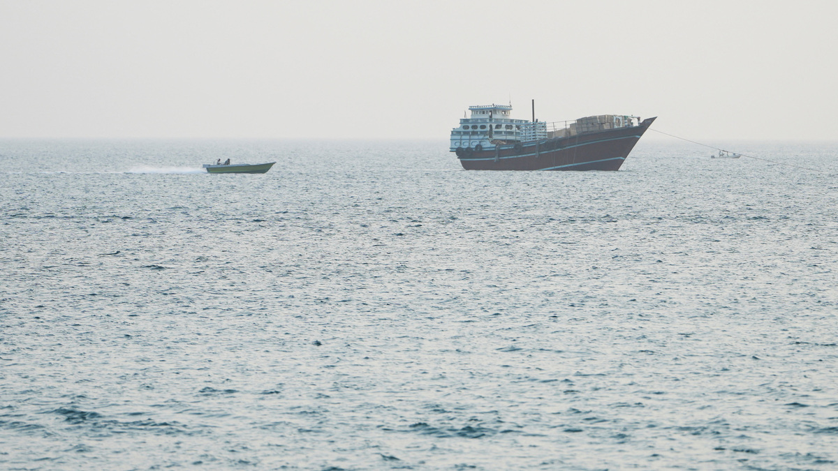 A vessel at the Strait of Hormuz, as seen from Musandam,Oman, July 15, 2026. REUTERS/Stringer