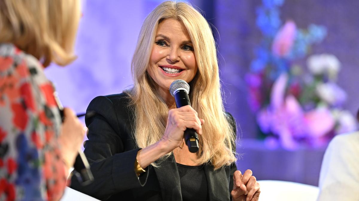 NEW YORK, NEW YORK - MAY 19: Christie Brinkley speaks onstage at the Women’s Health Lab hosted by Hearst Magazines at The New York Historical on May 19, 2025 in New York City. (Photo by Roy Rochlin/Getty Images for Hearst Magazines )