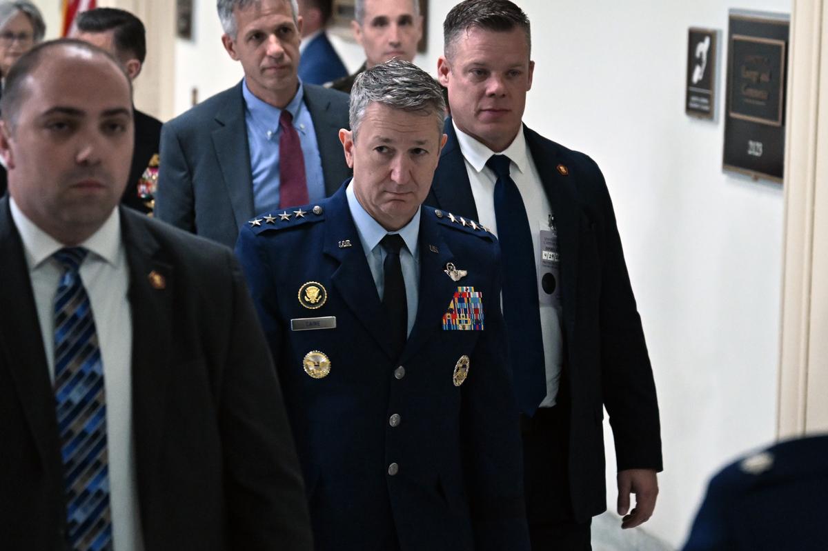 Gen. Dan Caine, the chairman of the Joint Chiefs of Staff, arrives at a hearing before the House Armed Services Committee in Washington on Wednesday morning, April 29, 2026. (Kenny Holston/The New York Times)
