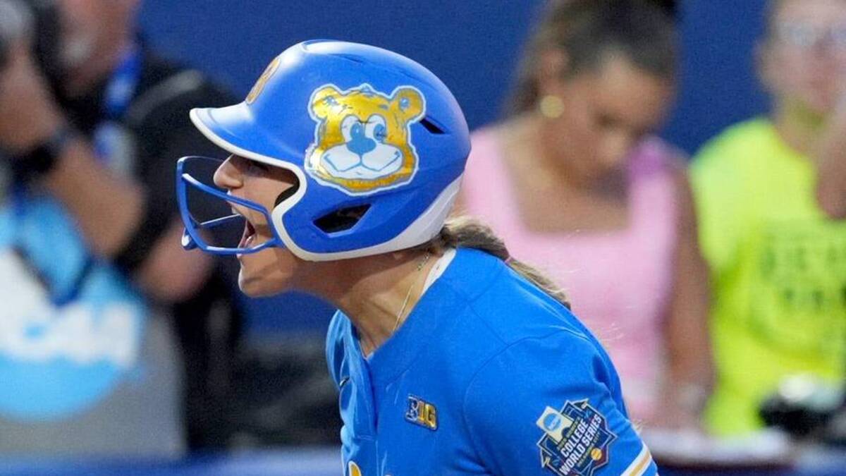  UCLA's Ramsey Suarez (31) celebrates a home run in the seventh inning of a Women's College World Series softball game between Texas Tech Red Raiders and the UCLA Bruins at Devon Park in Oklahoma City, May 31, 2026. | SARAH PHIPPS/THE OKLAHOMAN / USA TODAY NETWORK via Imagn Images 