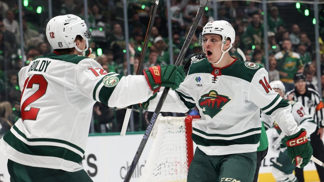 Matt Boldy, Wild make big statement, rout Stars in series opener 