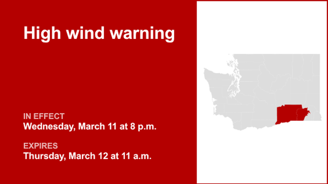 UPDATE: High wind warning previously issued for Eastern Washington will expire at 11 a.m. 
