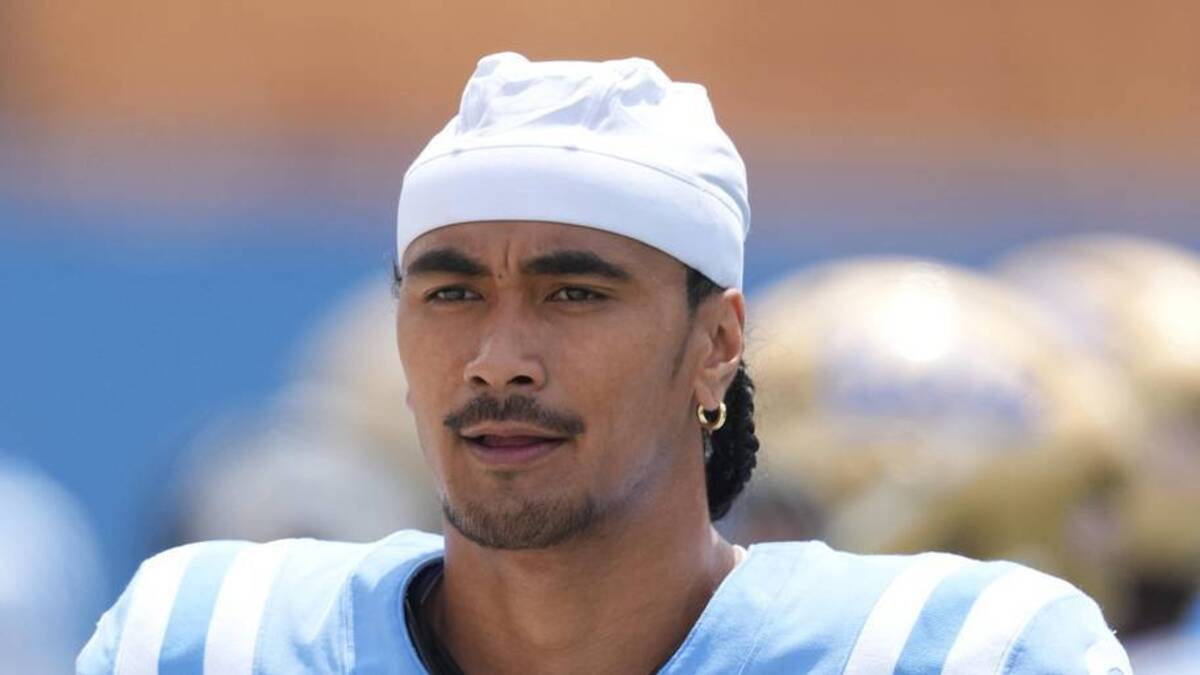  May 2, 2026; Pasadena, CA, USA; UCLA Bruins quarterback Nico Iamaleava (9) reacts during the spring game at Rose Bowl. Mandatory Credit: Kirby Lee-Imagn Images | Kirby Lee-Imagn Images 