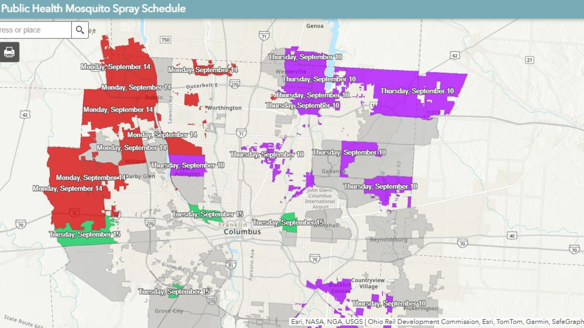 Franklin County to spray for West Nile mosquitoes. Here's when and where