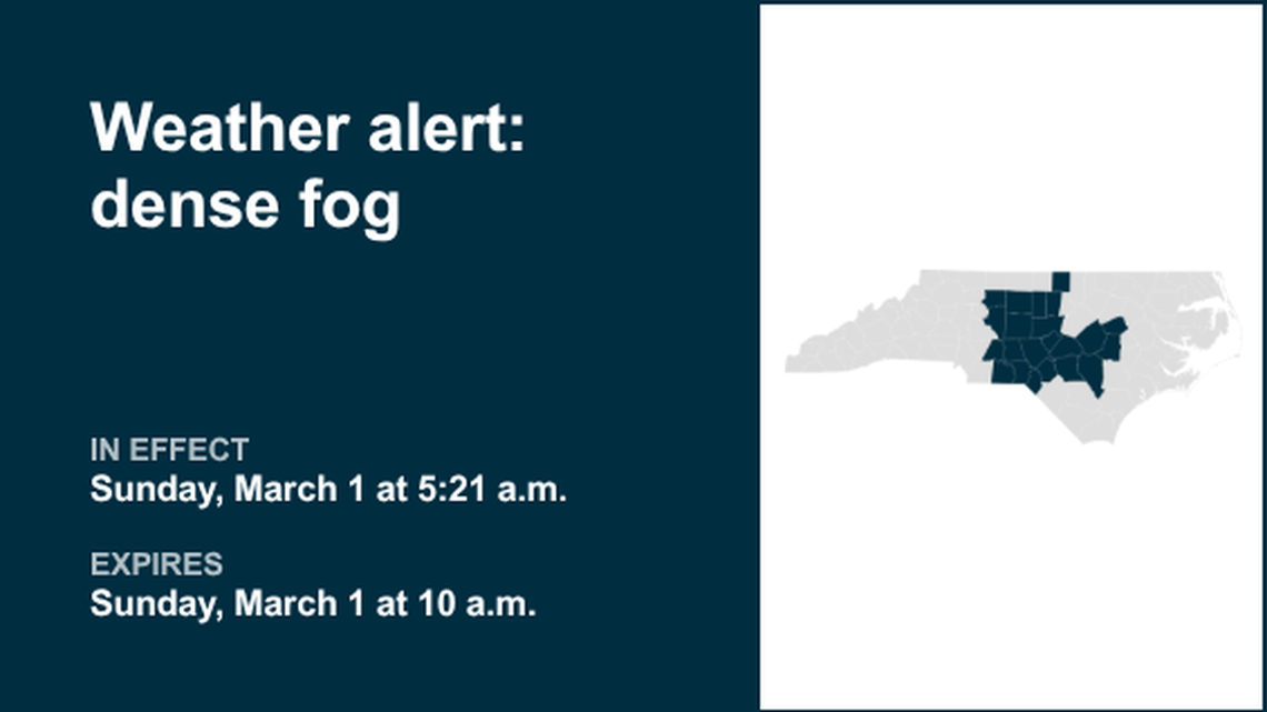 Weather alert affecting the Piedmont region until Sunday morning 