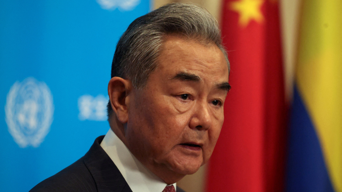 FILE PHOTO: Chinese Foreign Minister Wang Yi speaks with the media at the U.N. headquarters in New York City, U.S., May 26, 2026. REUTERS/Shannon Stapleton/File Photo