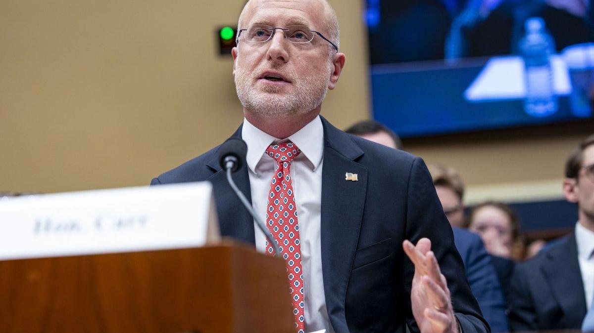 Chairman of the Federal Communications Commission Brendan Carr speaks during a House Energy and Commerce Subcommittee oversight hearing in January on the FCC at the U.S. Capitol in Washington, D.C. On Tuesday, the FCC ordered an early review of Disney’s broadcast licenses with ABC stations. File Photo by Bonnie Cash/UPI