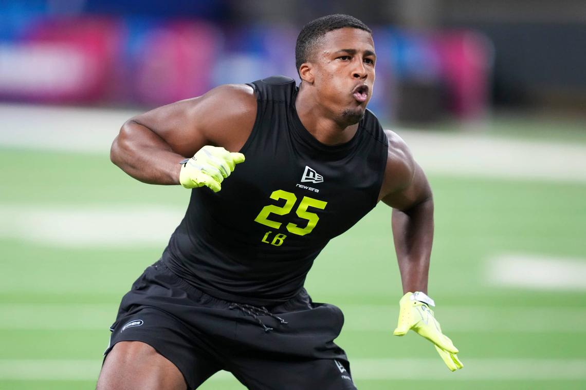  Ohio State linebacker Sonny Styles (LB25) during the NFL Scouting Combine at Lucas Oil Stadium. (Credit: Kirby Lee-Imagn Images) Kirby Lee-Imagn Images