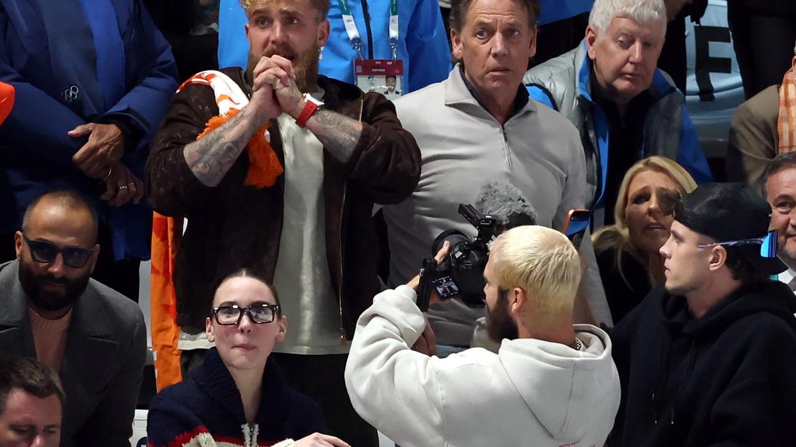 Jake Paul Cries as He Watches Fiancee Jutta Leerdam Win Gold Medal at Olympics 