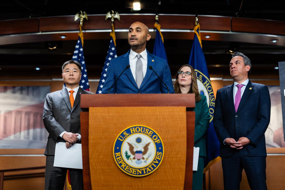 FILE -- Rep. Shomari Figures, (D-Ala.) speaks during a news conference at the U.S. Capitol in Washington, Dec. 10, 2025. Black Democrats in the South already face steep challenges when seeking political office. But the Supreme Court's ruling could be felt for a generation. (Eric Lee/The New York Times)