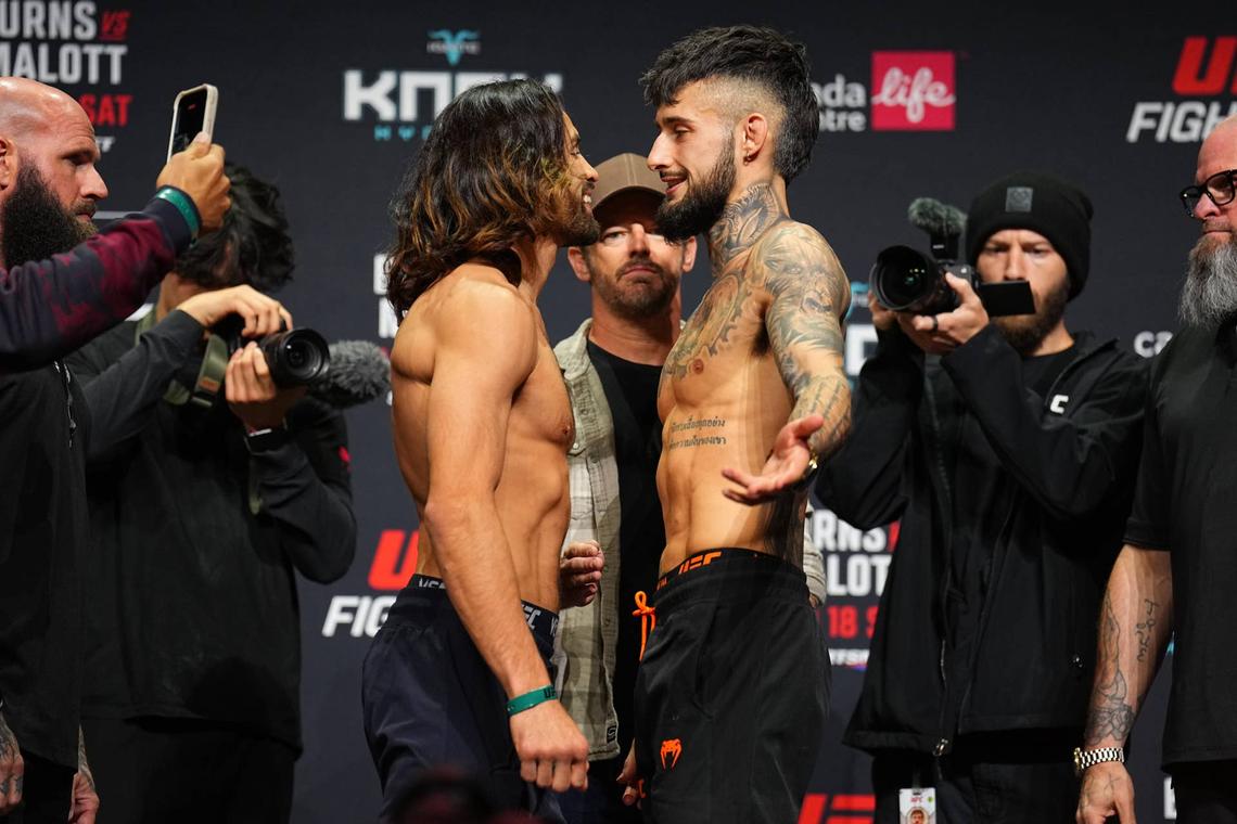  (L-R) Kyler Phillips and Charles Jourdain Chris Unger/Zuffa LLC-GettyImages