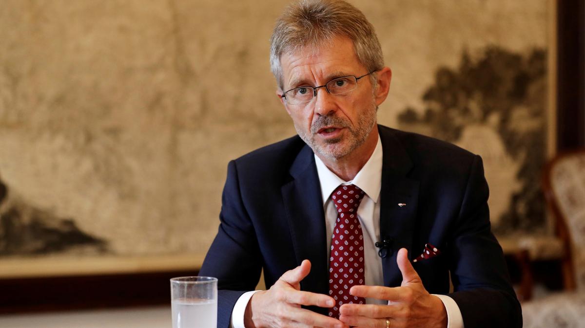 FILE PHOTO: Czech Senate Chairman Milos Vystrcil speaks during an interview with Reuters in Prague, Czech Republic, August 26, 2020. Picture taken August 26, 2020. REUTERS/David W Cerny/ File Photo