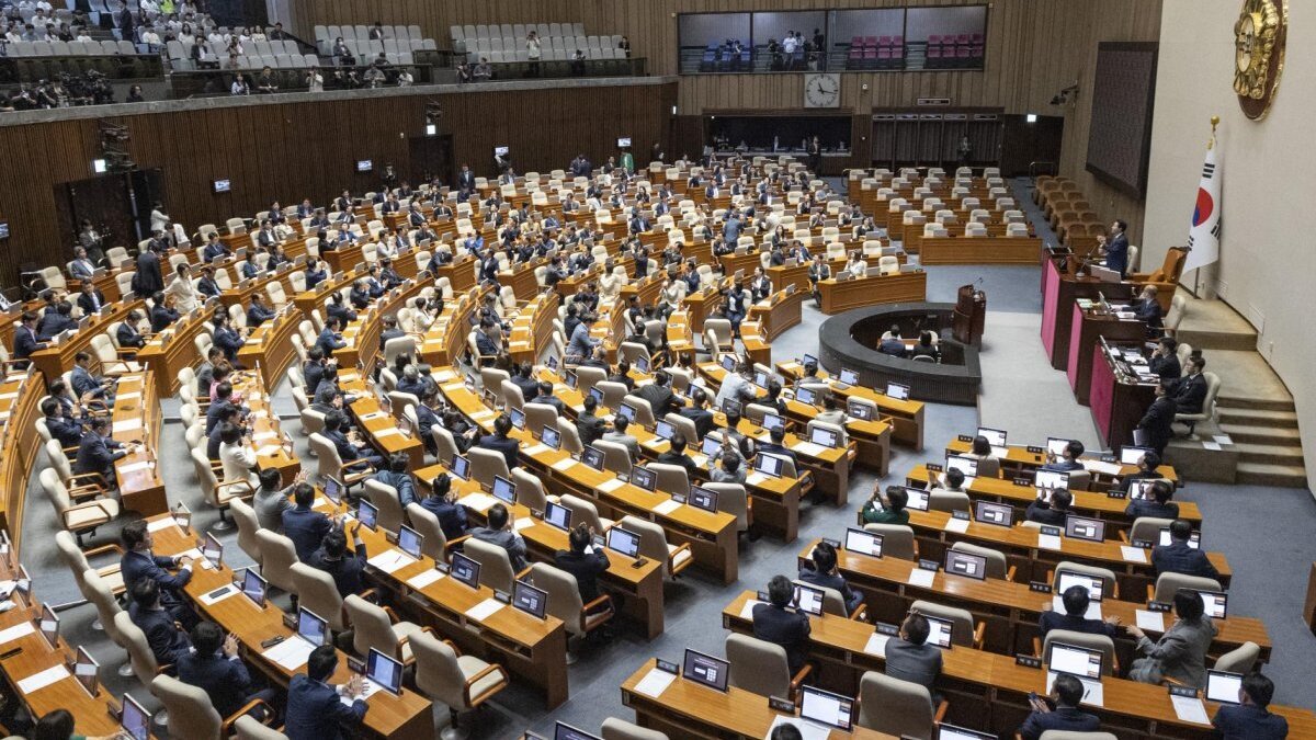 A plenary session of the National Assembly is held in Seoul on Thursday. Photo by Yonhap