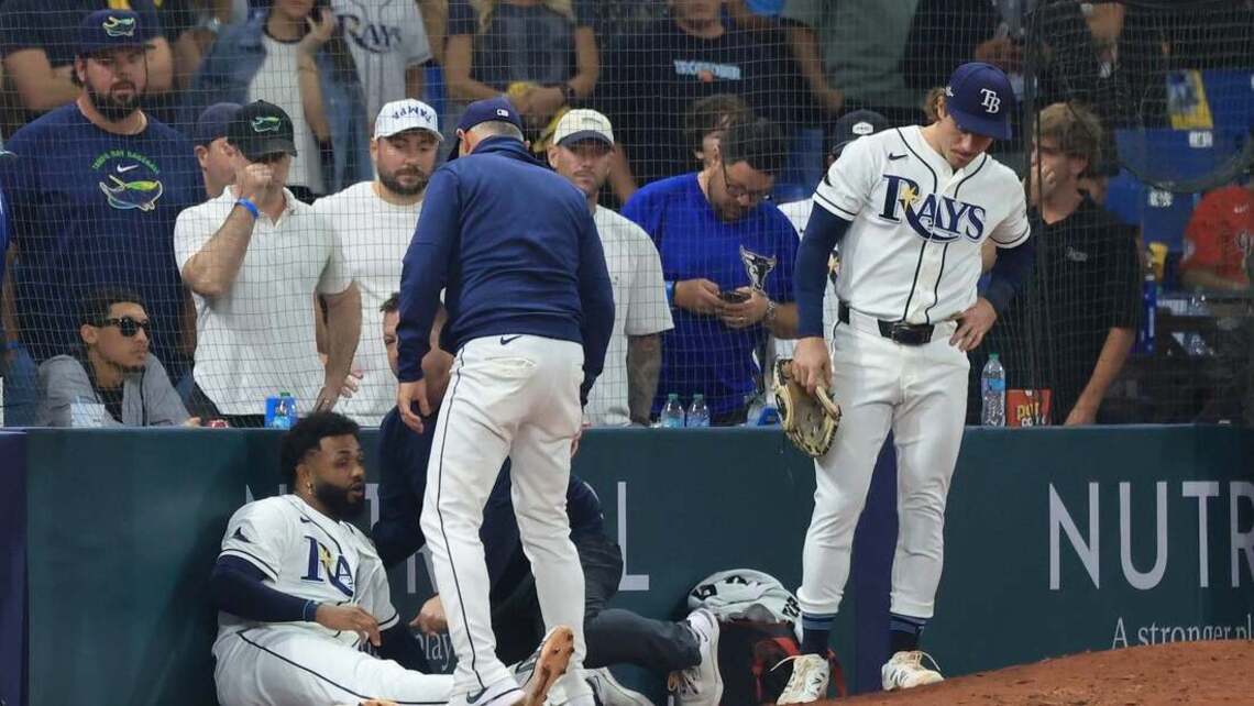 ALCS notebook: Rays 3B Junior Caminero OK after on-field collision