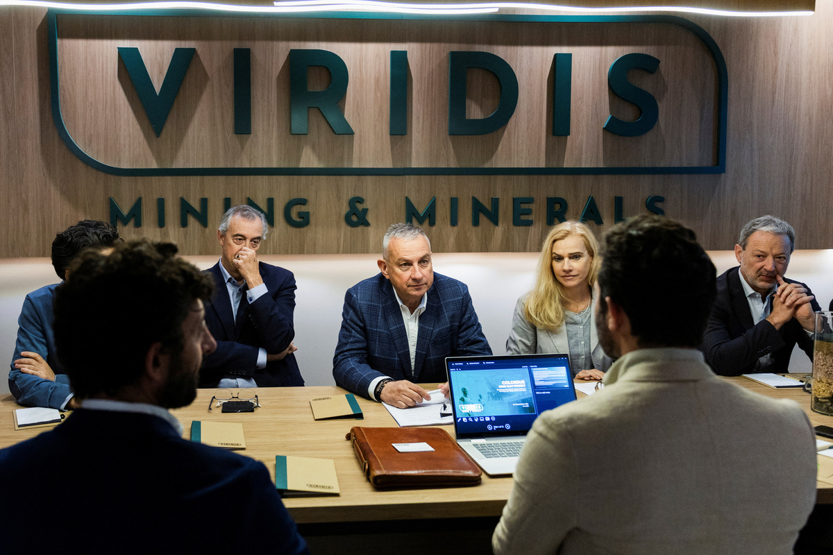 EU Commissioner for International Partnerships Jozef Sikela listens to Viridis CEO Rafael Moreno during a visit at the rare earth research and processing center of Australian mining company Viridis Mining and Minerals, as the European Union is turning to Brazil as a strategic partner in its push to diversify critical mineral supplies, in Pocos de Caldas, Brazil, June 20, 2026. REUTERS/Tuane Fernandes