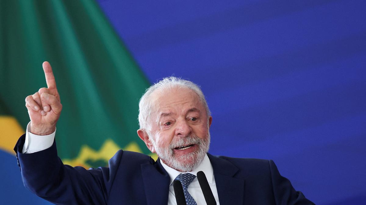 Brazil's President Luiz Inacio Lula da Silva gestures during the launch ceremony of a program to combat organized crime at the Planalto Palace in Brasilia, Brazil, May 12, 2026. REUTERS/Adriano Machado