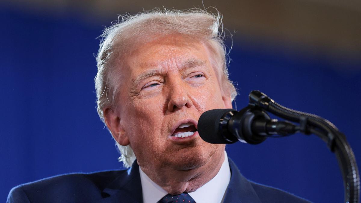 U.S. President Donald Trump delivers remarks at Rockland Community College in Suffern, New York, U.S., May 22, 2026. REUTERS/Kylie Cooper