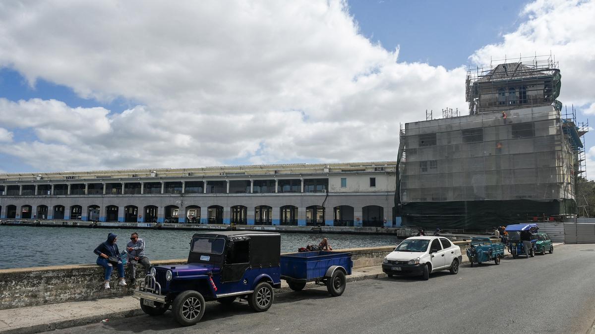 People are seen outside the Havana Cruise Terminal on Feb. 23, 2026. (Yamil Lage/AFP/Getty Images/TNS)