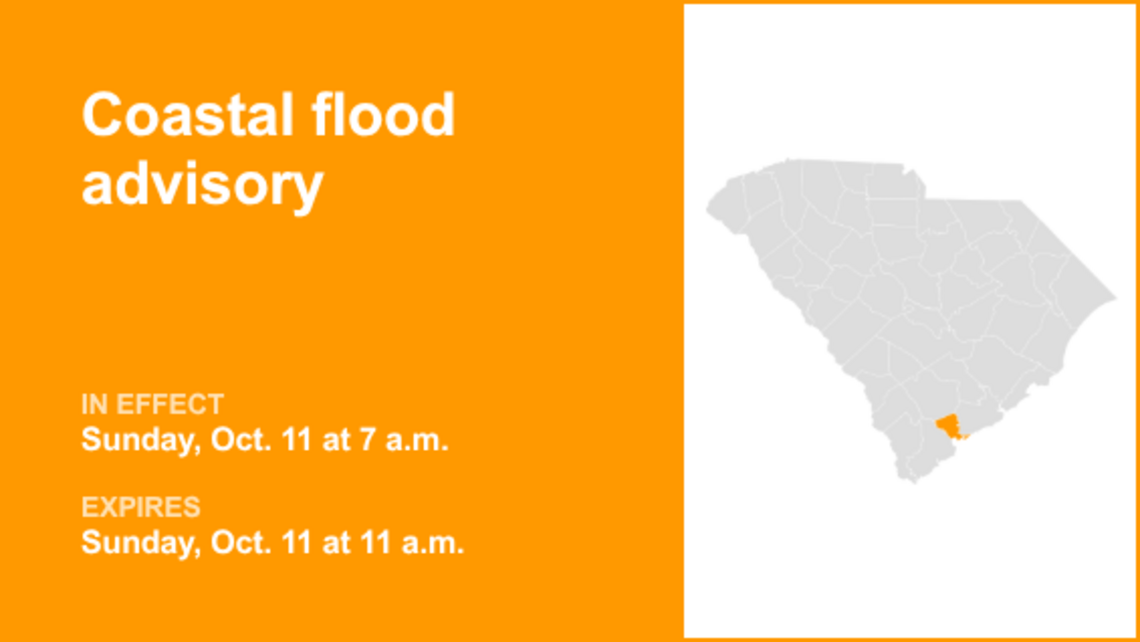UPDATE: Coastal flood advisory in place for Coastal Colleton until Sunday midday 