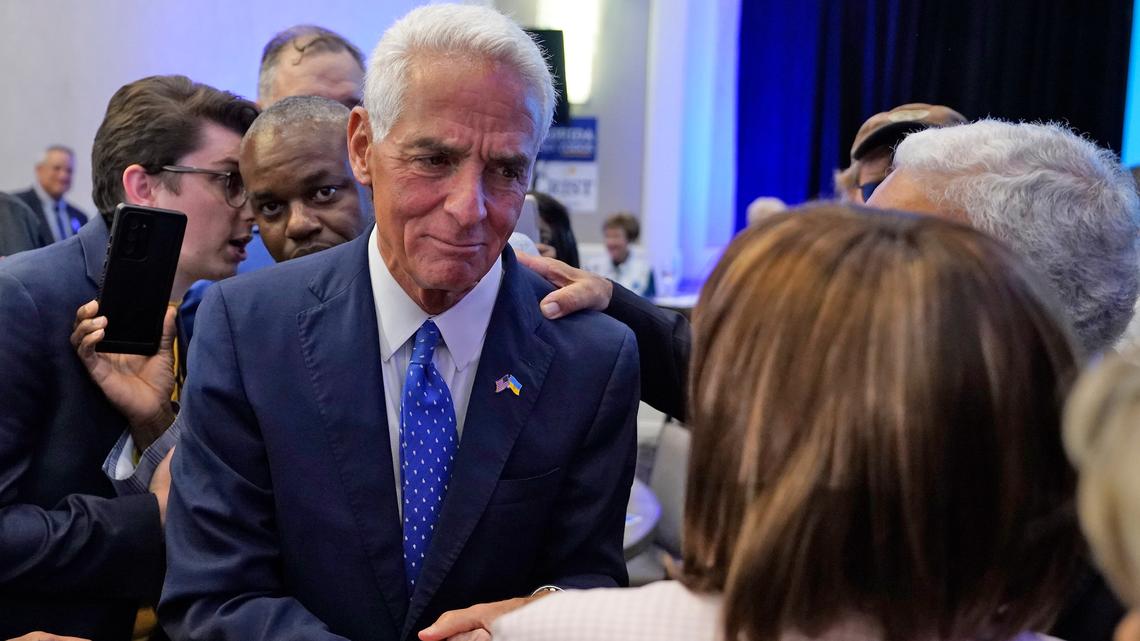 Charlie Crist thanks supporters in St. Petersburg on Aug. 23 after declaring victory in Florida’s Democratic primary for governor.