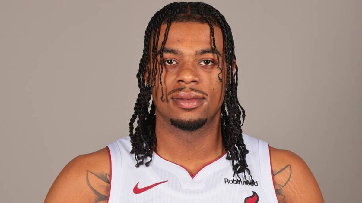  Sep 29, 2025; Miami, FL, USA; Miami Heat guard Trevor Keels (18) poses for a photo during media day at Kaseya Center. Mandatory Credit: Sam Navarro-Imagn Images | IMAGN IMAGES via Reuters Connect 