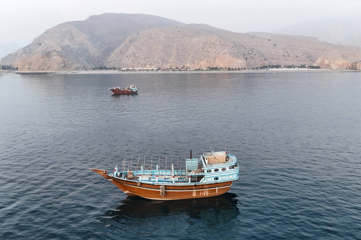  Boats anchored off Oman's northern coast near the Strait of Hormuz. AFP / Getty Images AFP via Getty Images