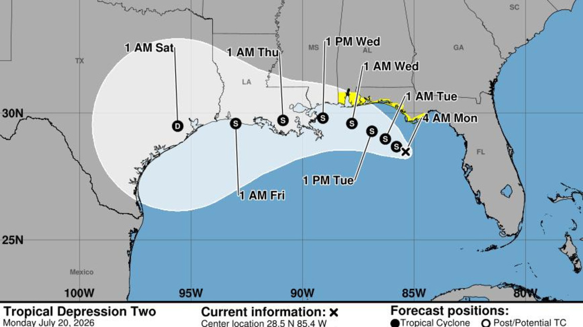 Tropical Storm Bertha forms in the Gulf, forecasts warn of flooding 