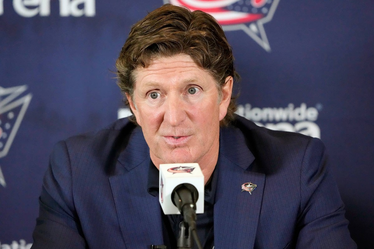  Former Columbus Blue Jackets head coach Mike Babcock during a press conference at Nationwide Arena. The Columbus Dispatch-USA TODAY NETWORK