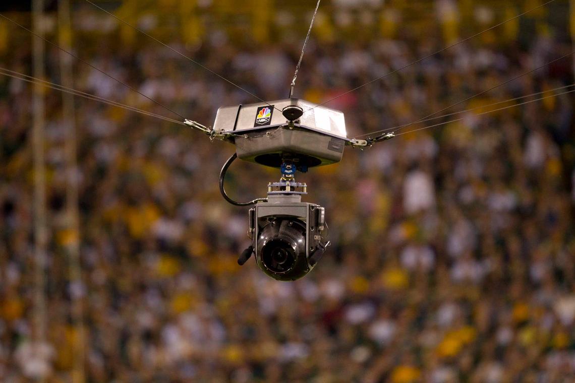  Sep 8, 2011; Green Bay, WI, USA; NBC tv camera during the game between the New Orleans Saints and Green Bay Packers at Lambeau Field. The Packers defeated the Saints 42-34. Mandatory Credit: Jeff Hanisch-USA TODAY Sports. 