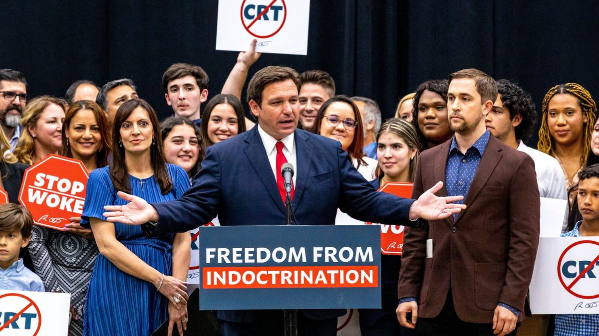Gov. Ron DeSantis signed the “Stop Woke” bill in Hialeah Gardens in 2022.