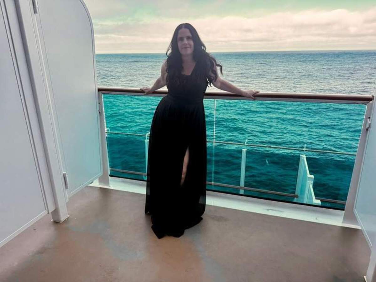  There's something I absolutely love about formal nights at sea, dressing up and enjoying a beautiful evening like this one right before heading to dinner. Photo credit: Emily Molina 