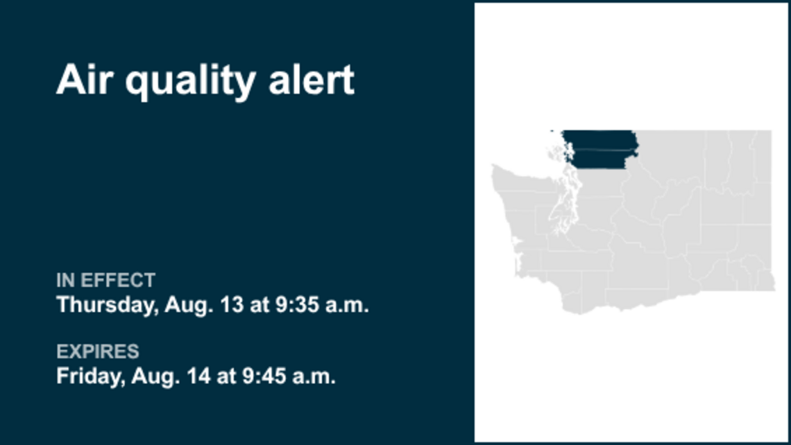 Air quality alert for Skagit and Whatcom counties for Friday 