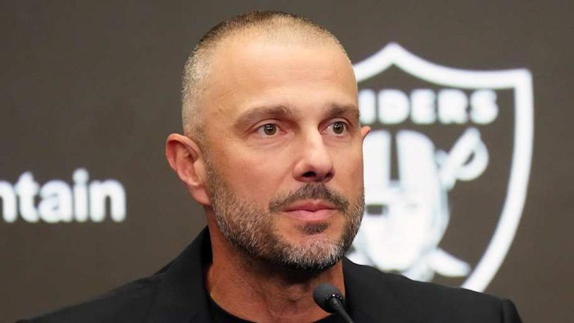  Feb 10, 2026; Henderson, NV, USA; Las Vegas Raiders general manager John Spytek at press conference at Intermountain Health Performance Center. Mandatory Credit: Kirby Lee-Imagn Images | Kirby Lee-Imagn Images 