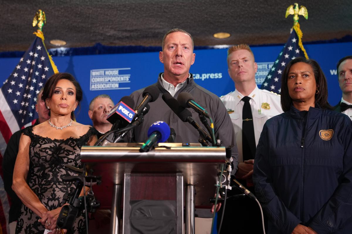  Director of the United States Secret Service Sean Curran speaks during at a press conference following a shooting at the White House Correspondents’ Dinner in Washington, D.C. on April 25, 2026. 