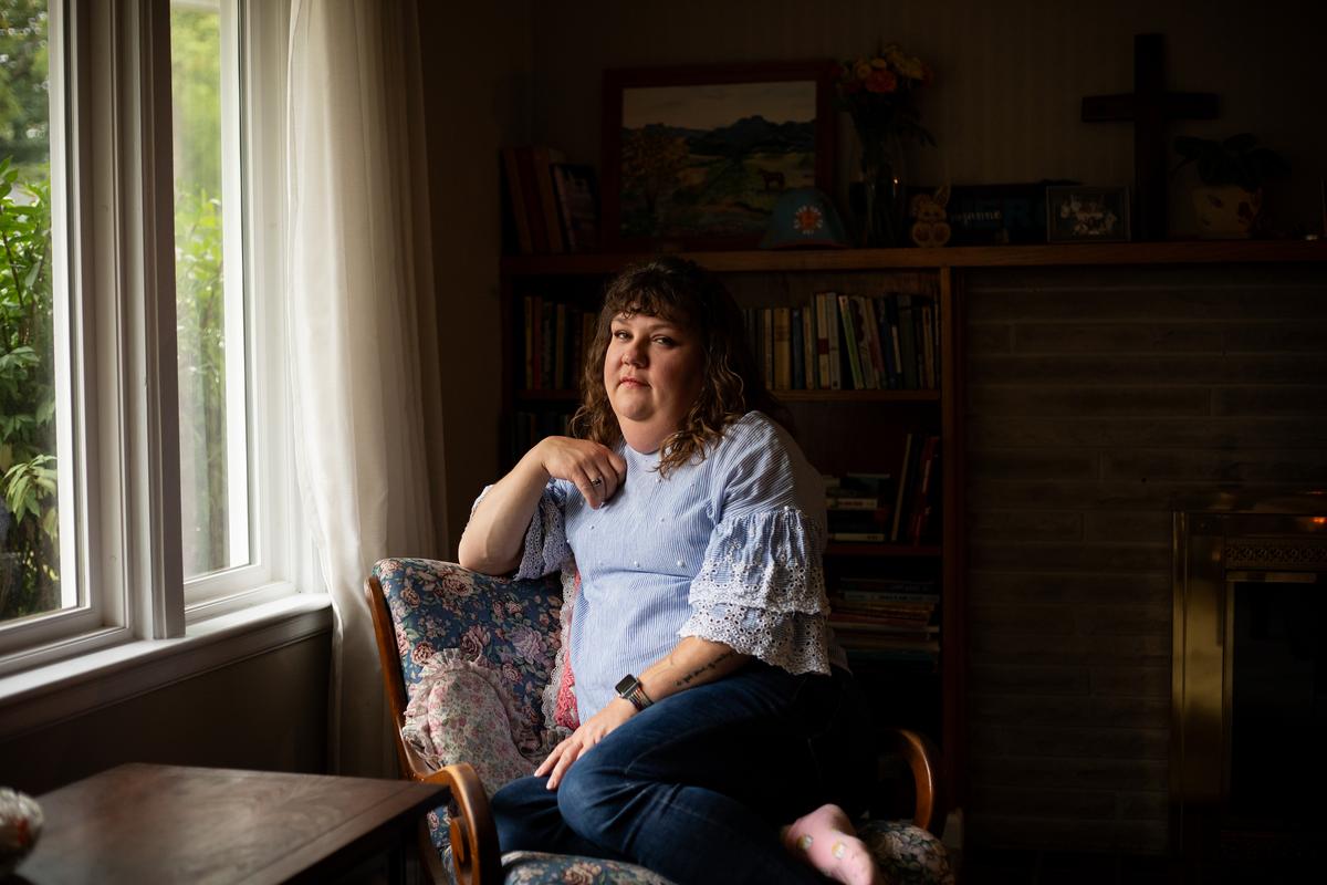Suzanne Swierc, who was fired from her job as a health care administrator at Ball State University, at her home in Muncie, Ind., on Sept. 22, 2025. Ball State University in Indiana has agreed to pay $225,000 to a former administrator who was fired for her Facebook post accusing Charlie Kirk of spreading fear, the latest legal settlement awarded to a worker dismissed for criticizing the conservative activist after he was assassinated. (Kaiti Sullivan/The New York Times)