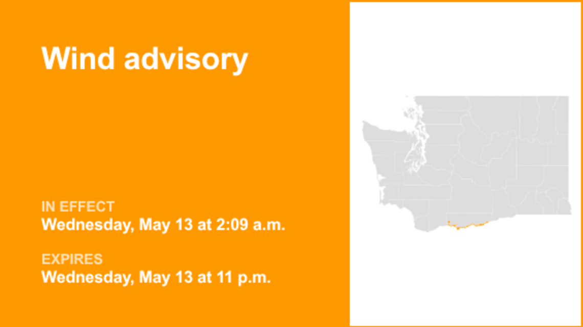 UPDATE: Wind advisory issued for Eastern Columbia River Gorge of Washington until Wednesday night 