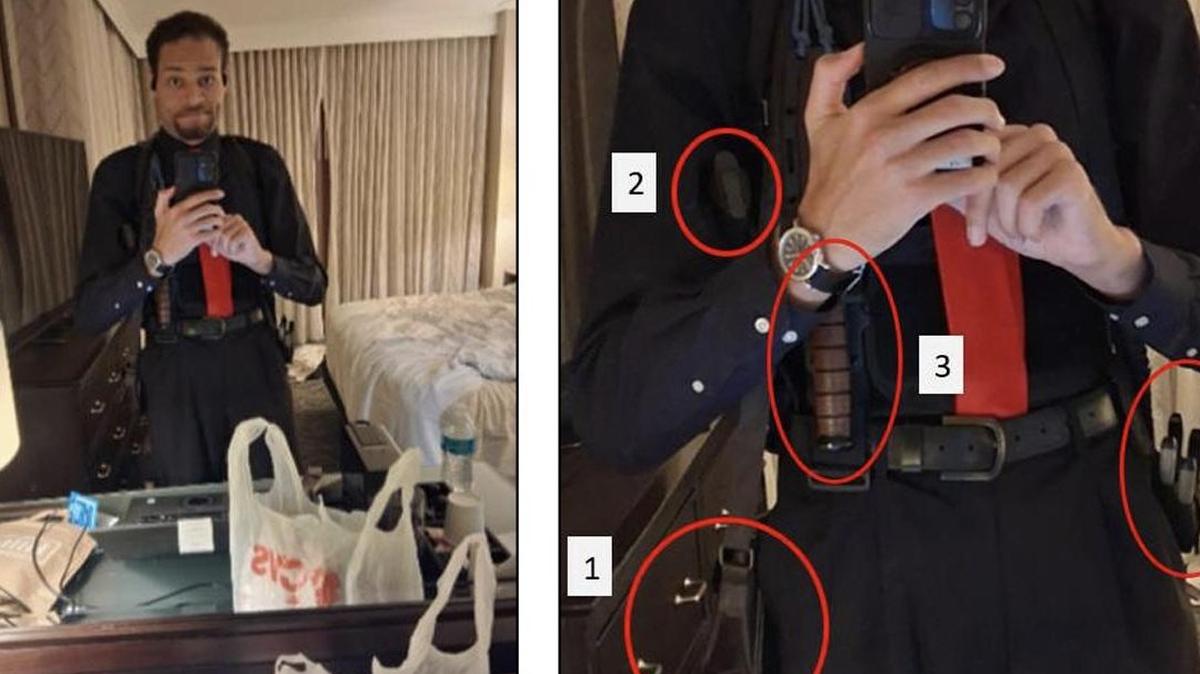 Cole Tomas Allen, 31, allegedly took this selfie in his hotel room before going to the White House Correspondents' Dinner in Washington on Saturday.
