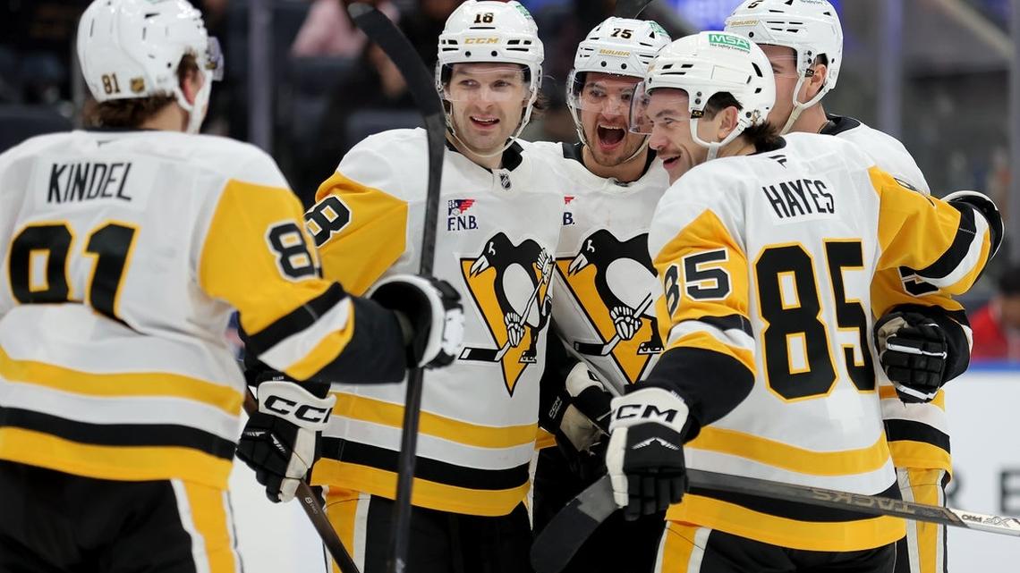 Penguins ride season-high goal output into clash vs. Red Wings 