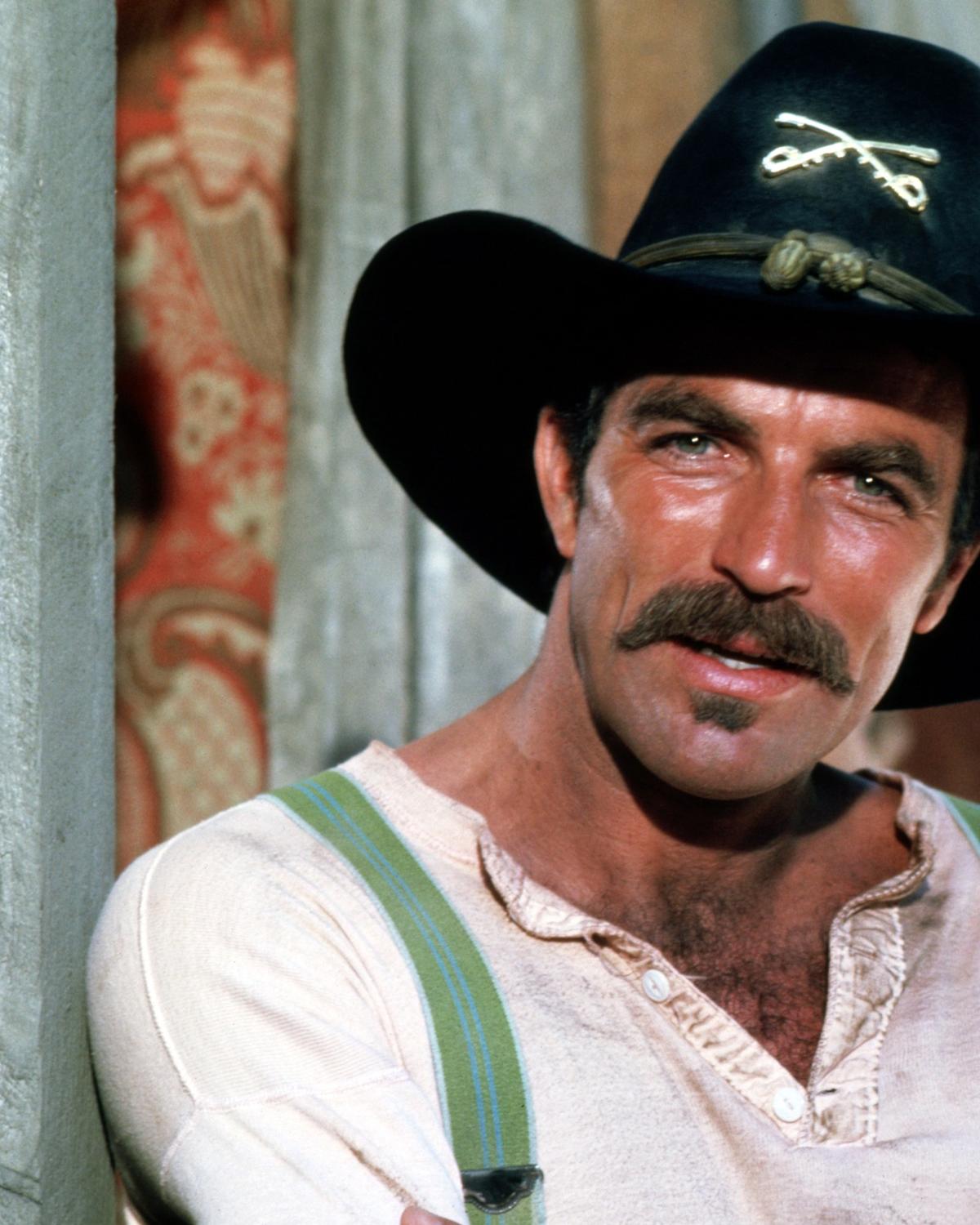 American actor Tom Selleck as Orrin Sackett in the TV movie ‘The Sacketts’, directed by Robert Totten, 1979.Silver Screen Collection/Getty Images