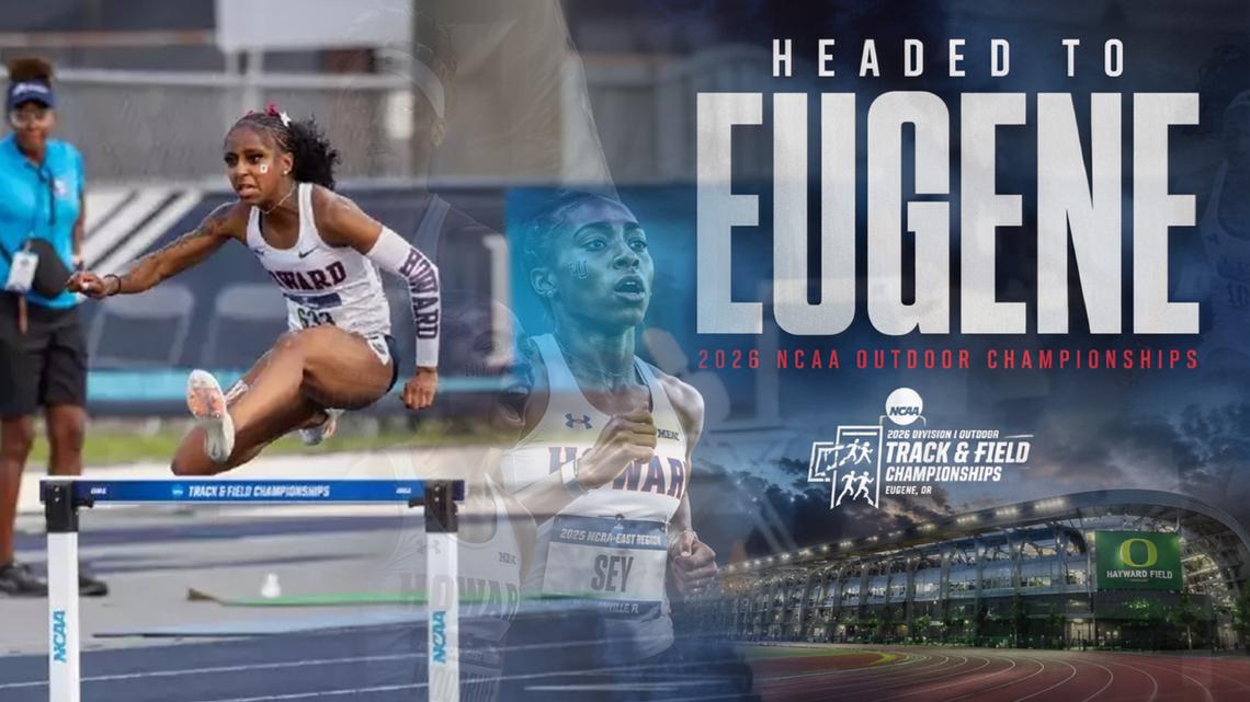 Howard Bison celebrating women's track members headed to Eugene 