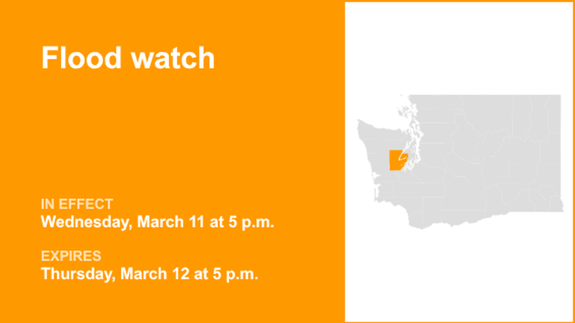 UPDATE: Mason County placed under a flood watch until early Thursday evening 